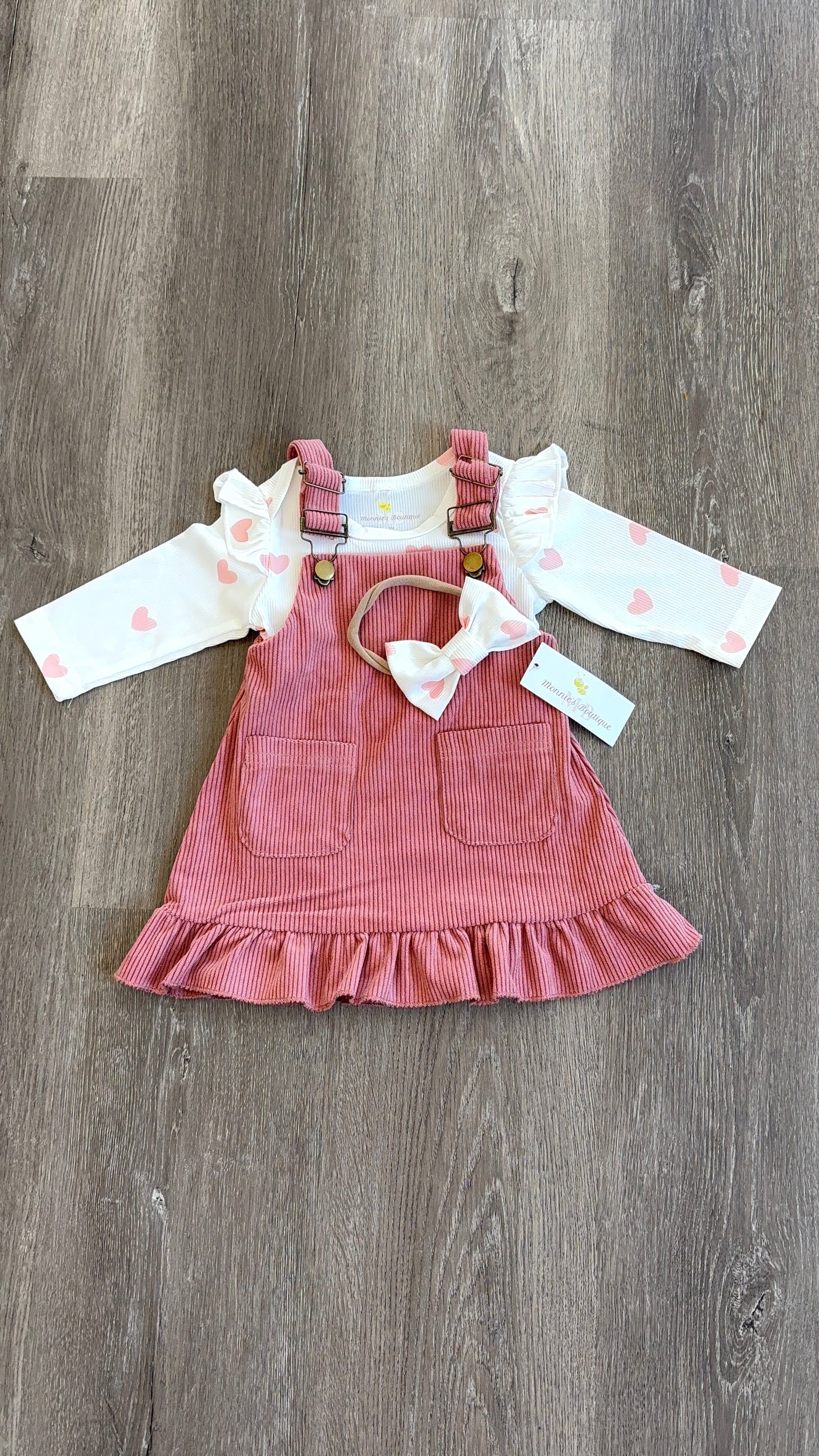 Pink Hearts 3pc Outfit