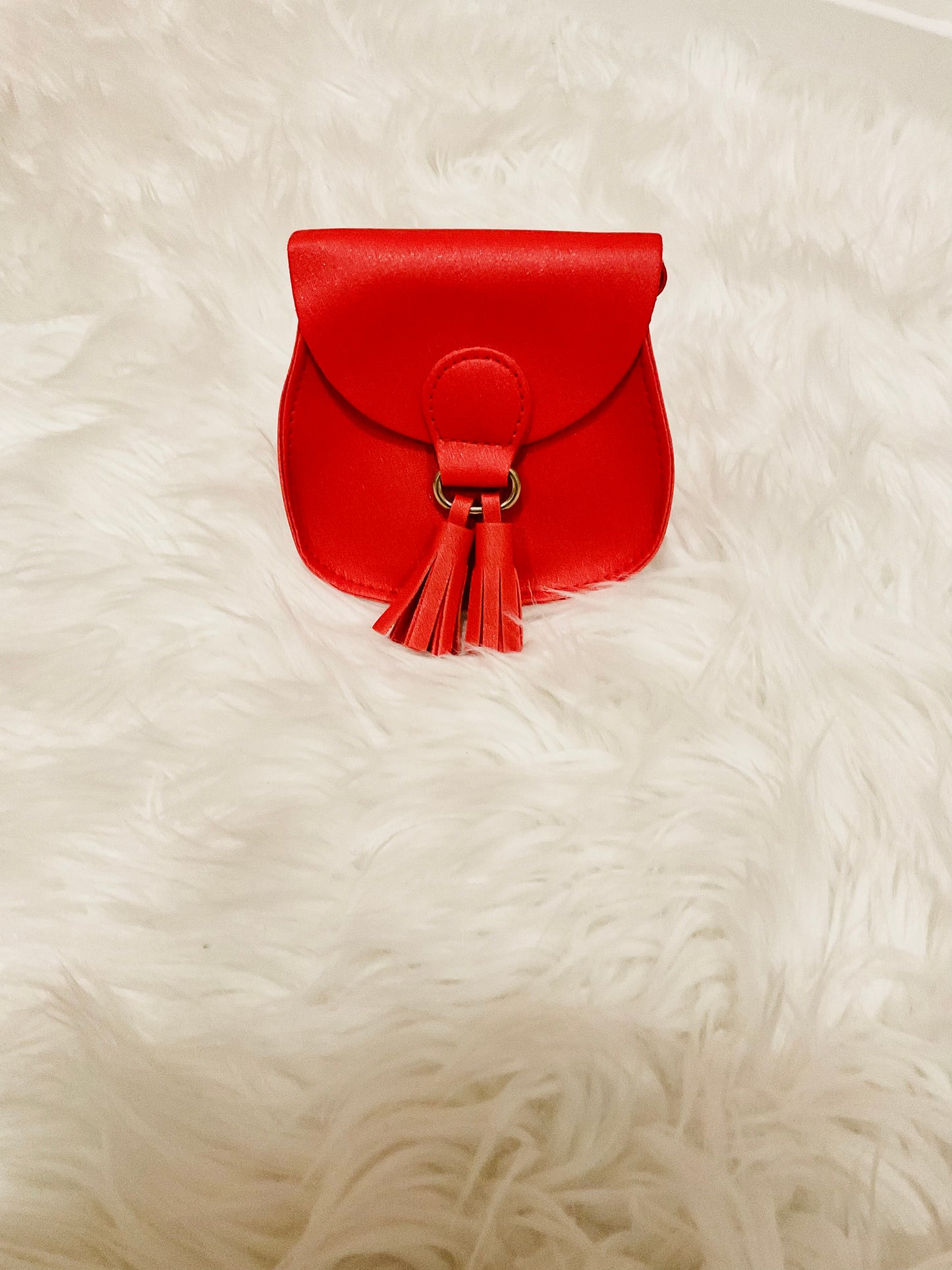 Red leather mini crossbody