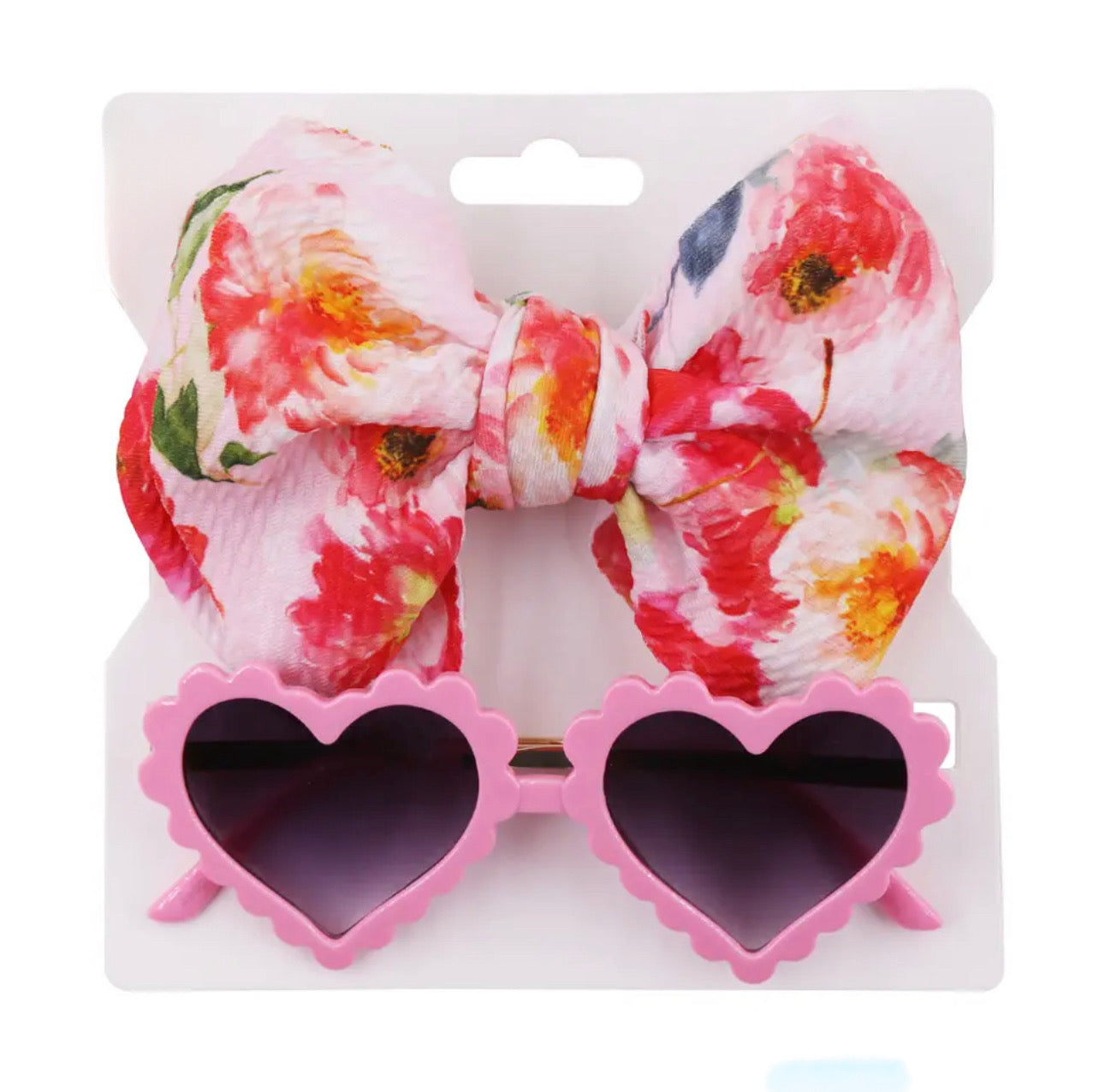 Pink heart shape sunglasses with headband