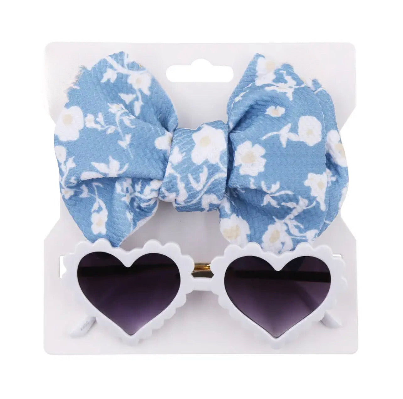 White Heart shape sunglasses with headband