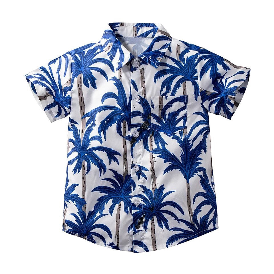 Blue Palm Tree 2 pc Outfit