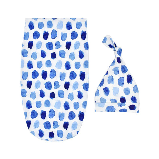 Blue Dots Print Sleeping Wrap