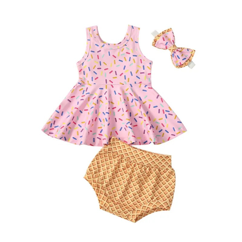 Donut print 3pc outfit