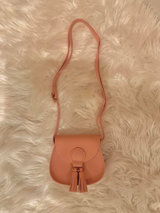 Pink leather mini crossbody