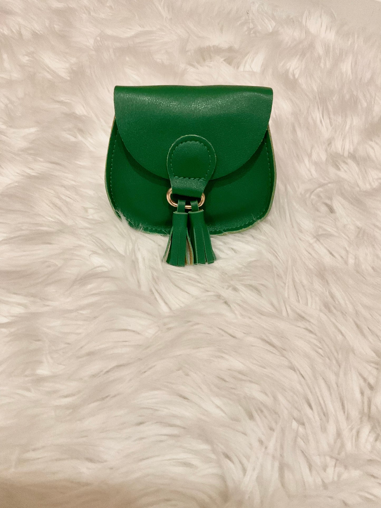 Green leather mini crossbody