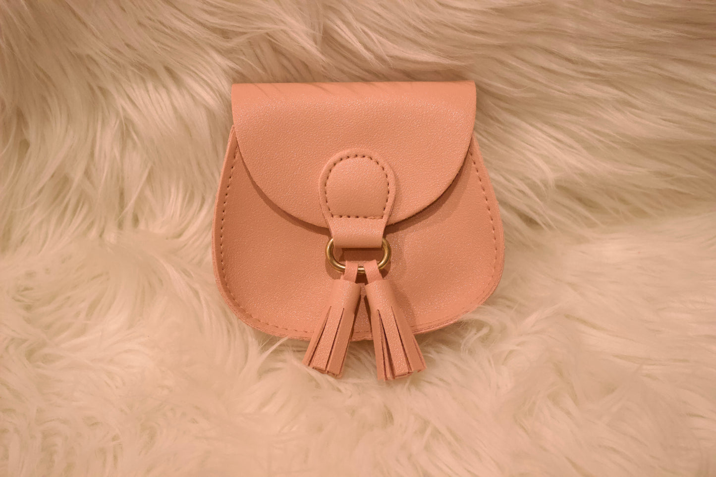 Pink leather mini crossbody